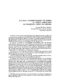 Algunas consideraciones en torno al léxico americano en Francisco López de Gómara