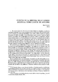 Fuentes de la historia de la lengua española: Pedro Mártir de Anglería
