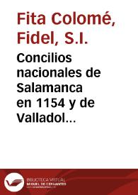 Concilios nacionales de Salamanca en 1154 y de Valladolid en 1155
