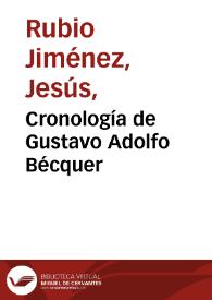 Cronología de Gustavo Adolfo Bécquer