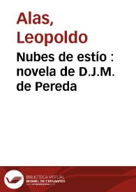 Nubes de estío : novela de D.J.M. de Pereda