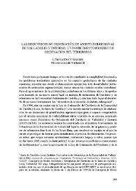 Las directrices de ordenación de ámbito subregional de Valladolid y entorno, un instrumento pionero de ordenación del territorio