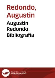 Augustin Redondo. Bibliografía