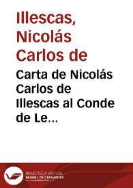 Carta de Nicolás Carlos de Illescas al Conde de Lemos