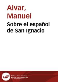 Sobre el español de San Ignacio