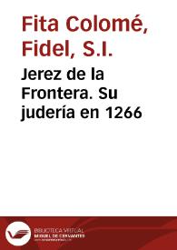 Jerez de la Frontera. Su judería en 1266
