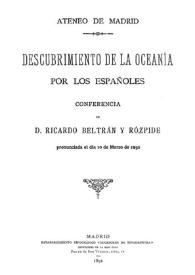 Descubrimiento de la Oceanía por los españoles : conferencia