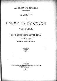 Amigos y enemigos de Colón : conferencia