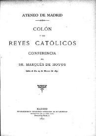 Colón y los Reyes Católicos : conferencia