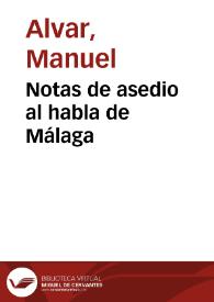 Notas de asedio al habla de Málaga