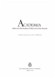 Academia : Boletín de la Real Academia de Bellas Artes de San Fernando. Primer semestre de 1999. Número 88. Preliminares e índice