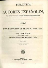 Obras de Don Francisco de Quevedo Villegas. Tomo primero