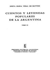 Cuentos y leyendas populares de la Argentina. Tomo 3