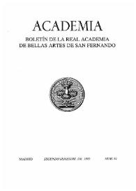 Academia : Boletín de la Real Academia de Bellas Artes de San Fernando Primer semestre de 1995. Número 81. Preliminares e índice