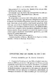Convocatoria para los premios de 1898 a 1900. Premios instituidos por D. Fermín Caballero