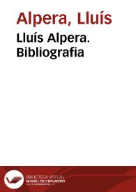 Lluís Alpera. Bibliografia
