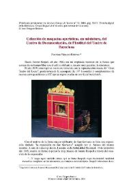 Colección de maquetas operísticas, en miniatura, del Centro de Documentación, de l'Institut del Teatre de Barcelona