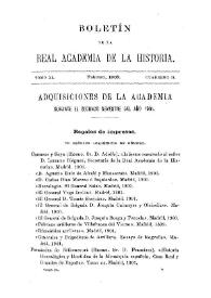 Adquisiciones de la Academia durante el segundo semestre de 1901