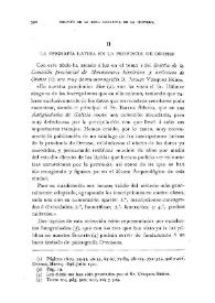 La epigrafía latina en la provincia de Orense