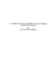 El álbum de Vicente Camarón y otros dibujos españoles inéditos
