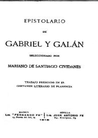 Epistolario de Gabriel y Galán