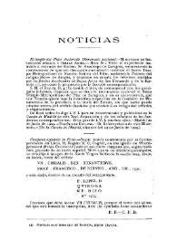 Noticias. Boletín de la Real Academia de la Historia. Tomo 45 (julio-septiembre 1904). Cuaderno I-III
