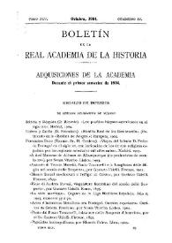 Adquisiciones de la Academia durante el primer semestre del año 1904