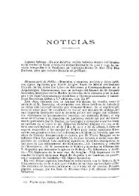 Noticias. Boletín de la Real Academia de la Historia. Tomo 45 (octubre 1904). Cuaderno IV