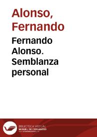 Fernando Alonso. Semblanza personal
