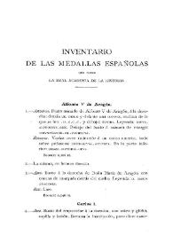 Inventario de las medallas españolas que posee la Real Academia de la Historia