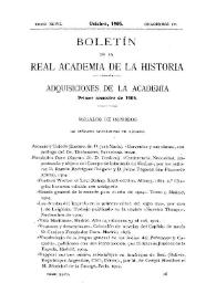 Adquisiciones de la Academia durante el primer semestre del año 1905