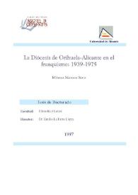 La Diócesis de Orihuela-Alicante en el franquismo : 1939-1975