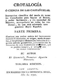Crotalogía o ciencia de las castañuelas ... : parte primera
