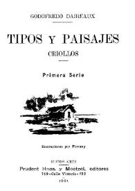 Tipos y paisajes criollos. Serie I