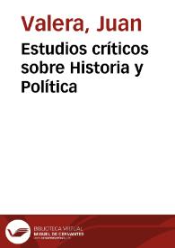 Estudios críticos sobre Historia y Política