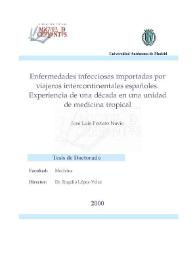 Enfermedades infecciosas importadas por viajeros intercontinentales españoles. Experiencia de una década en una unidad de medicina tropical