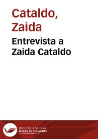 Entrevista a Zaida Cataldo