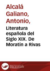 Literatura española del Siglo XIX. De Moratín a Rivas