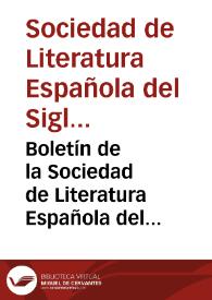 Boletín de la Sociedad de Literatura Española del Siglo XIX