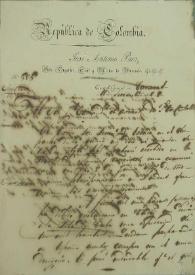[Carta de J. Antonio Páez, Jefe Superior Civil y Militar de Venezuela ... al Sr. Comandante de Armas de Puerto Cabello, en Caracas a 18 de septiembre de 1828]