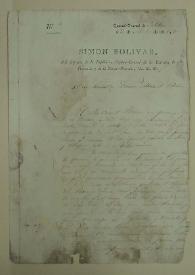 [Carta de Simón Bolívar Jefe Supremo de la República, Capitán-General de los Ejércitos de Venezuela y Nueva Granada, etc. ... al Sr. General de División Manuel Cedeño, en el Cuartel General de Calabozo a 2 de abril de 1818]