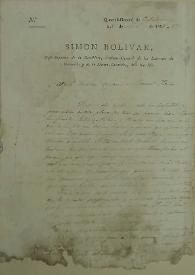 [Carta de Simón Bolívar Jefe Supremo de la República, Capitán-General de los Ejércitos de Venezuela y Nueva Granada, etc. ... al Sr. General de División Manuel Cedeño, en el Cuartel General de Calabozo a 5 de abril de 1818]