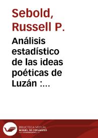 Análisis estadístico de las ideas poéticas de Luzán : sus orígenes y su naturaleza