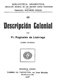 Descripción colonial (libro primero)