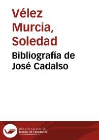 Bibliografía de José Cadalso