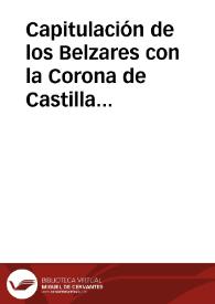 Capitulación de los Belzares con la Corona de Castilla [Madrid, 27 de marzo de 1528]