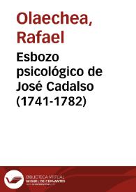 Esbozo psicológico de José Cadalso (1741-1782)