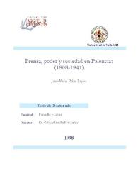 Prensa, poder y sociedad en Palencia : (1808-1941)