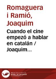Cuando el cine empezó a hablar en catalán