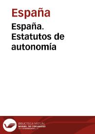 España. Estatutos de autonomía
